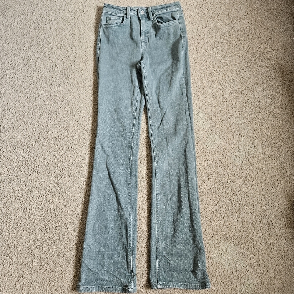 Flying Monkey Green High Rise Slim Boot Jean 26